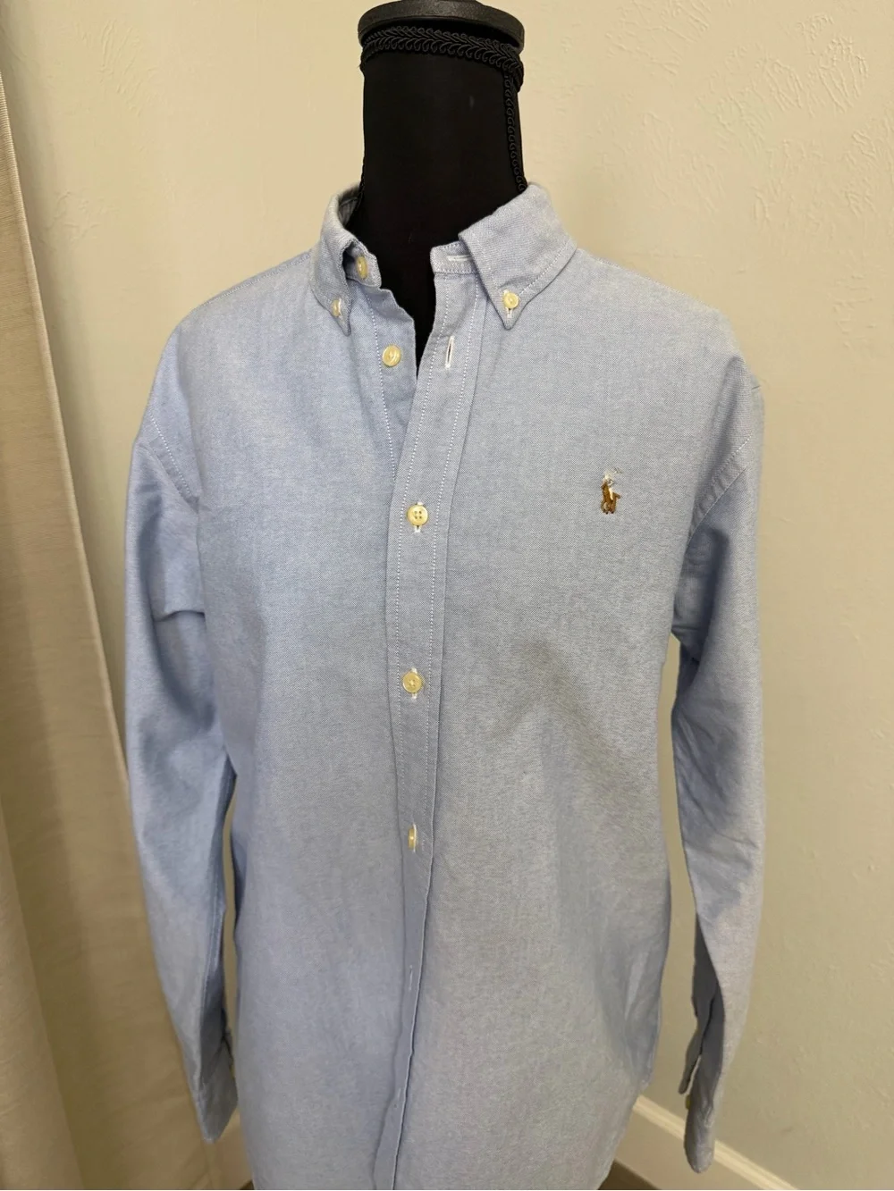 Ralph Lauren Pale Blue Button-Down Oxford Shirt with Pony Logo